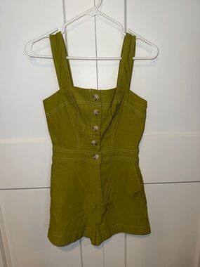 The Portside Button-Front Romper by Maeve